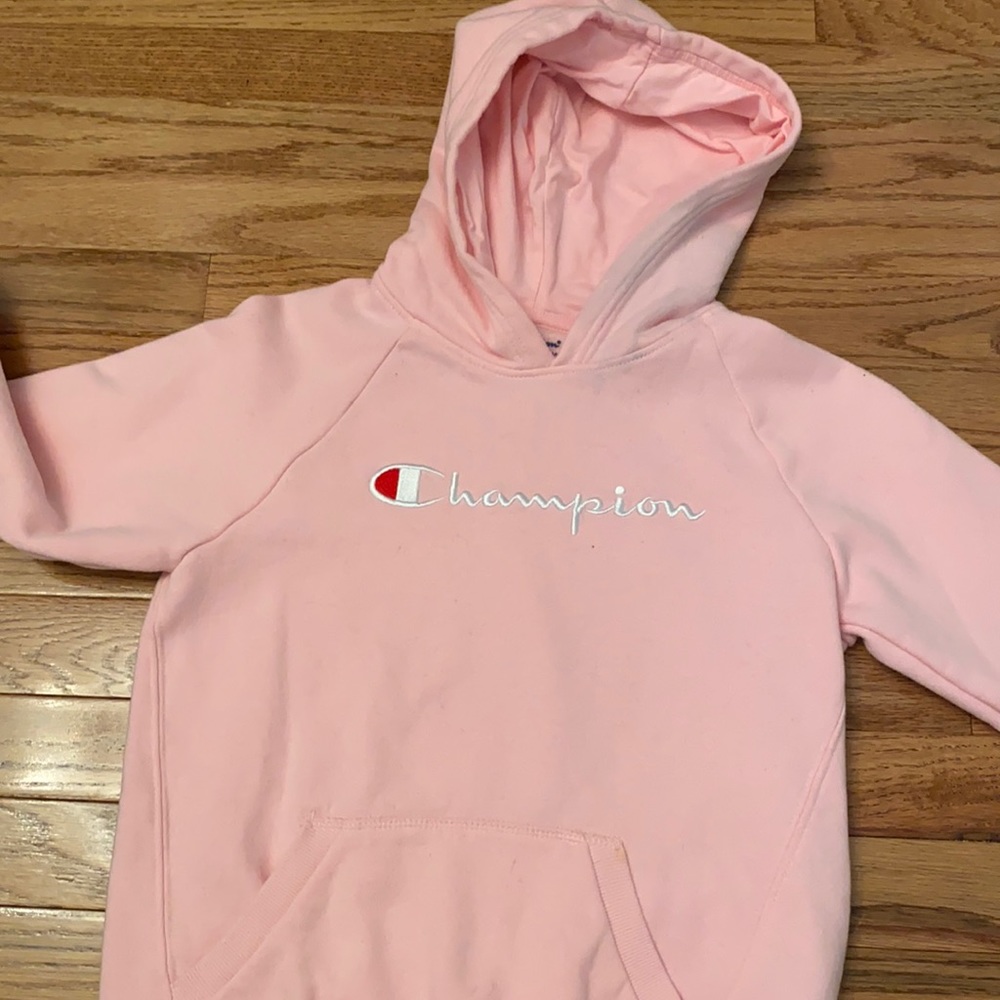 pink champion hoodie